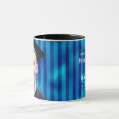 Mug Blue Line Pattern Editable Portrait Men Graduation (Centre)