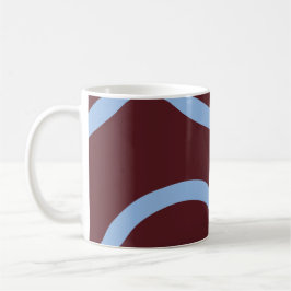 Mug – Blue Lines on Burgundy Koffiemok