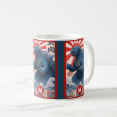 Mug Blue Lizard Monster Monogram Bold Retro Fun Cool (Devant droit)
