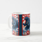 Mug Blue Lizard Monster Monogram Bold Retro Fun Cool (Devant gauche)