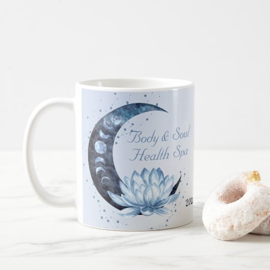 Mug Blue Lotus Flower Moon Nom commercial (Avec donut)