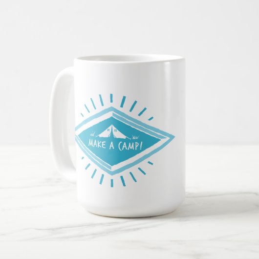 Mug Blue Make a Camp, Great Adventure (Devant gauche)