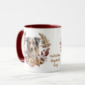 Mug Blue Merle Australian Shepherd Dog Autumn Wreath (Devant gauche)