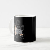 Mug Blue Merle Sheltie Shetland Sheepdog Anatomie, Fun (Devant gauche)