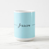 Mug Blue Modern Elegant Plain Simple Professional Name (Centre)