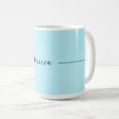 Mug Blue Modern Elegant Plain Simple Professional Name (Devant droit)