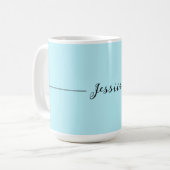 Mug Blue Modern Elegant Plain Simple Professional Name (Devant gauche)
