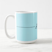 Mug Blue Modern Elegant Plain Simple Professional Name (Gauche)