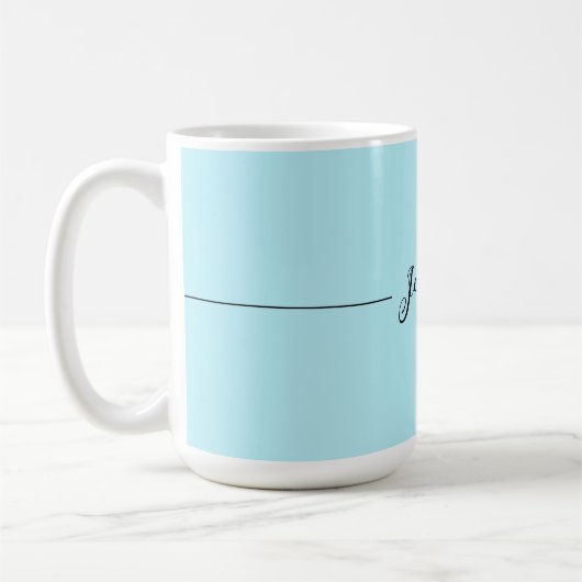 Mug Blue Modern Elegant Plain Simple Professional Name (Gauche)