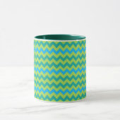 Mug Blue Moons Chevron Motif Vert Bleu (Centre)