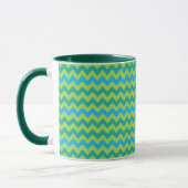 Mug Blue Moons Chevron Motif Vert Bleu (Gauche)