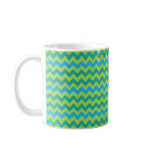 Blue Moons Chevron Motif Vert Bleu
