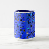 Mug Blue Musical Notes and Instruments (Centre)