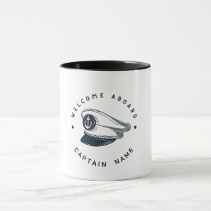 Mug Blue Navy Ancre nautique yacht club voile
