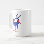 Mug Blue Nordic Christmas Reindeer Pair (Devant gauche)