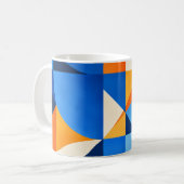 Mug Blue Orange Geometric Abstract (Devant gauche)