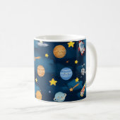 Mug  Blue Outer Space Planets Seamless Pattern (Devant droit)