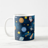 Mug  Blue Outer Space Planets Seamless Pattern (Gauche)