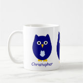 Mug Blue Owl Design Personalised (Gauche)