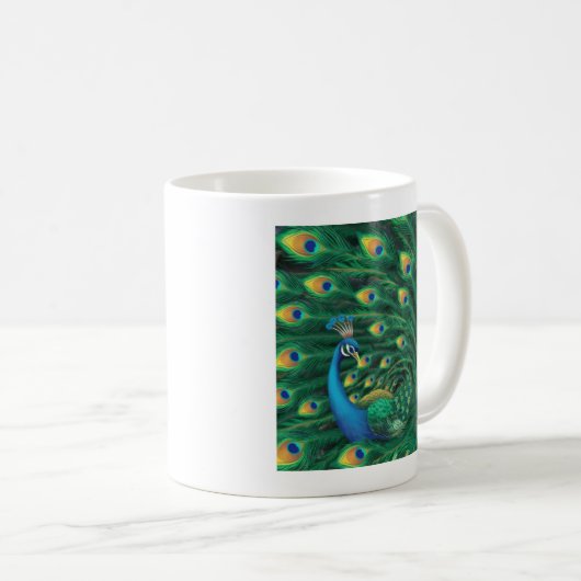 Mug Blue Peacock Bird (Devant droit)