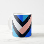 Mug Blue Pink Chevron Geometric Pattern (Devant gauche)