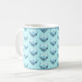 Mug Blue Polka Dot Heart Cute Café (Devant gauche)