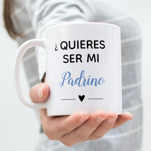 Mug Blue Quieres Ser Mi Padrino Proposition du parrain