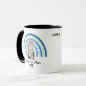 Mug Blue Rainbow Meilleur gris Maine Coon Chat Maman M (Devant gauche)