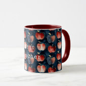 Mug Blue Red Apples Best Teacher or personalize (Devant droit)