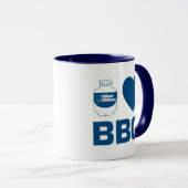 Mug Blue Rhino "I Heart BBQ" (Devant droit)