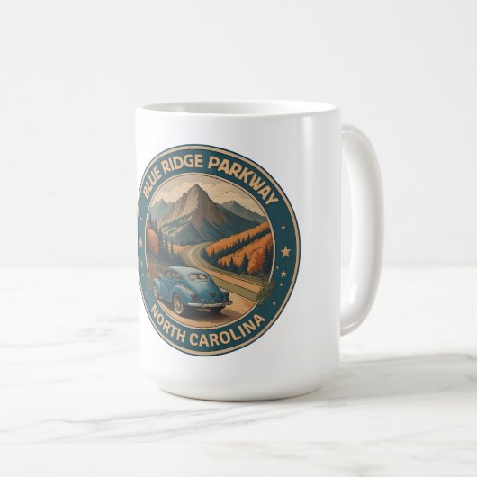 Mug Blue Ridge Parkway Pittoresque En voiture classiqu (Devant droit)