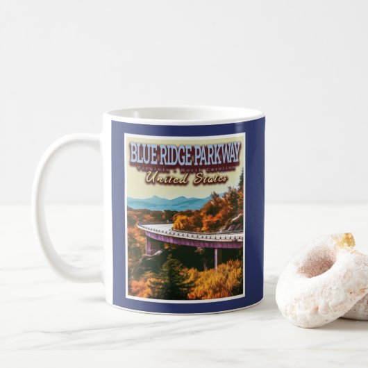 MUG BLUE RIDGE PARKWAY - VIRGINIE - CAROLINE DU NORD (Avec donut)