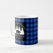 Mug Blue Rustic Plaid Bear Woods Cabine de famille (Devant gauche)