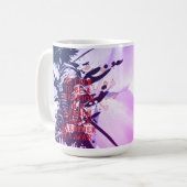 Mug Blue Samurai & Cherry Blossom Ink Art Motivational (Devant gauche)