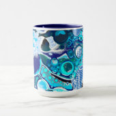 Mug Blue Sea bulles Art Abstrait (Centre)