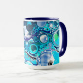 Mug Blue Sea bulles Art Abstrait (Devant droit)