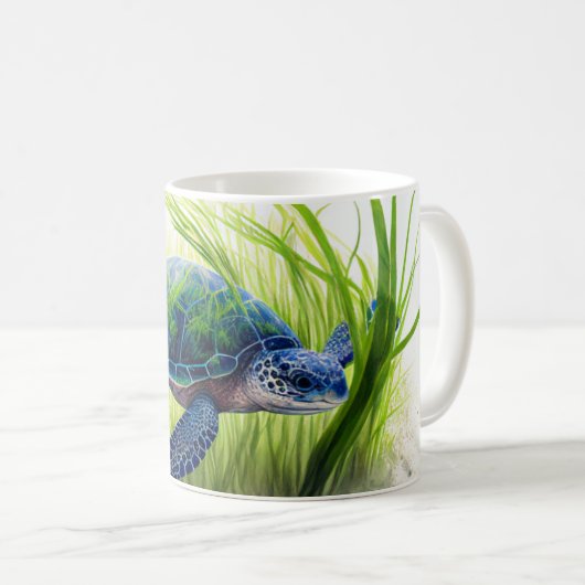Mug Blue Sea Turtle Art (Devant droit)