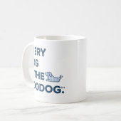 Mug Blue Seersucker Dog Silhouette Coffee (Devant gauche)