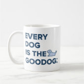 Mug Blue Seersucker Dog Silhouette Coffee (Gauche)