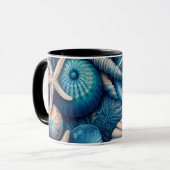 Mug Blue Shells Beach Batik Starfish Sand Dollar (Devant gauche)