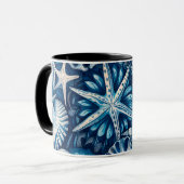 Mug Blue Shells Starfish Sand Dollar Nautical Theme (Devant gauche)
