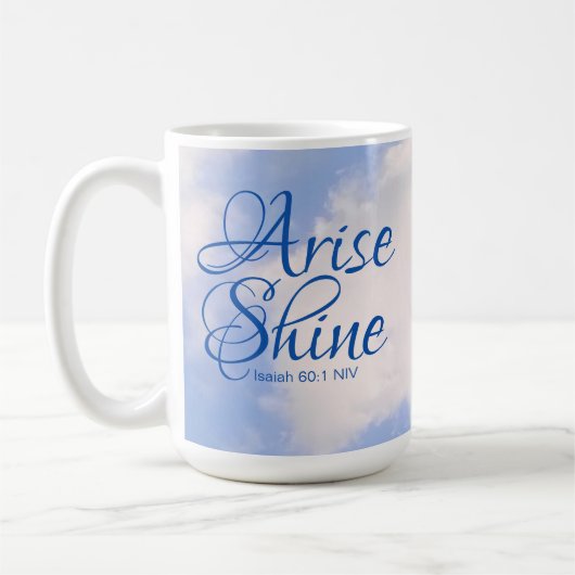 Mug Blue Sky Inspirational Lever et brillant Verse de (Gauche)