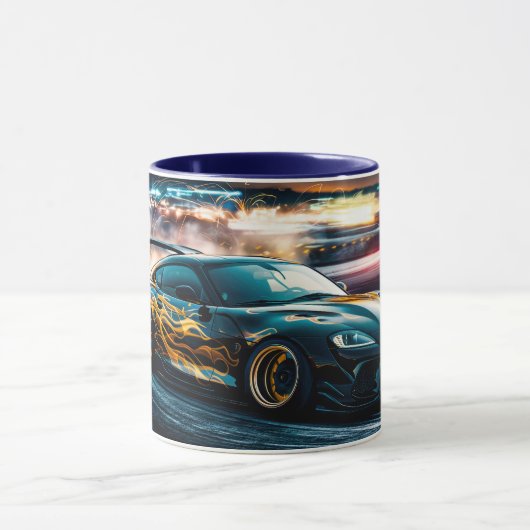 Mug Blue Sleek Drifsport voiture automobile (Centre)