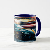 Mug Blue Sleek Drifsport voiture automobile (Devant droit)