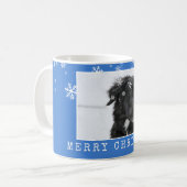 Mug Blue Snowflakes Chien animal de compagnie Photo Jo (Devant gauche)