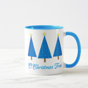 Mug Blue Star Motif moderne Arbres de Noël