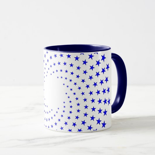 Mug - Blue Star Swirls Mok (Voorkant rechts)