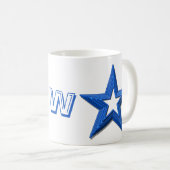 Mug - Blue Stars et Initial (Devant droit)