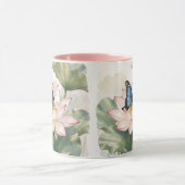 Mug Blue Swallowtail Butterfly With Lotus Flower Name (Centre)