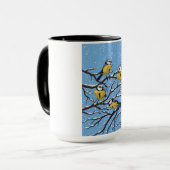 Mug Blue tit birds en hiver (Devant gauche)